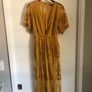 Mustard bohemian ankle length dress